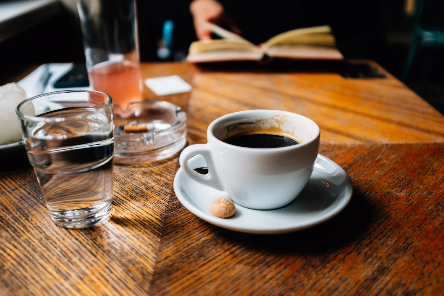 coffee cup on table top